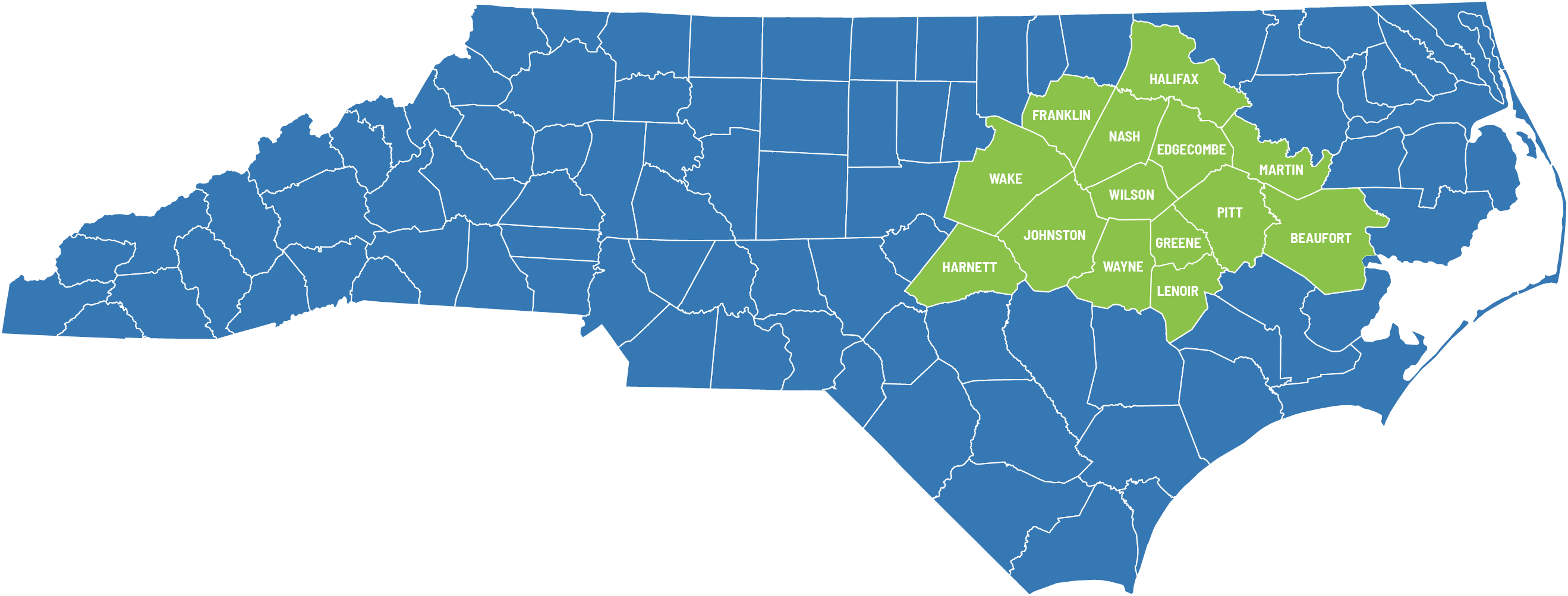 NorthCarolinaMapWithCountiesHighlighted | Action Health